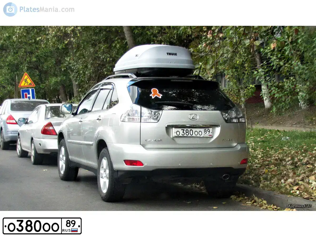 Фото автомобиля LEXUS RX, 2007 — госномер О380ОО89. Цвет: СЕРЕБРИСТЫЙ
