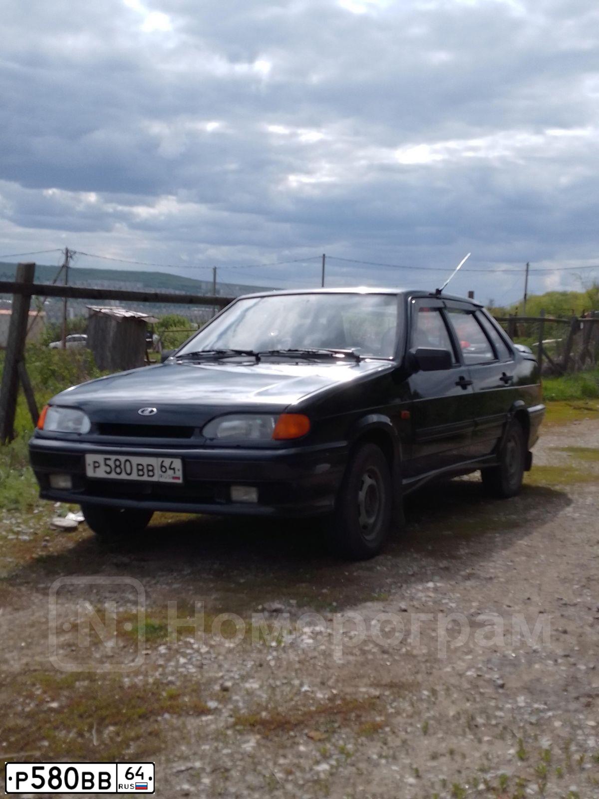 Фото автомобиля LADA 2115 SAMARA, 2008 — госномер Р580ВВ64. Цвет: ЧЕРНЫЙ