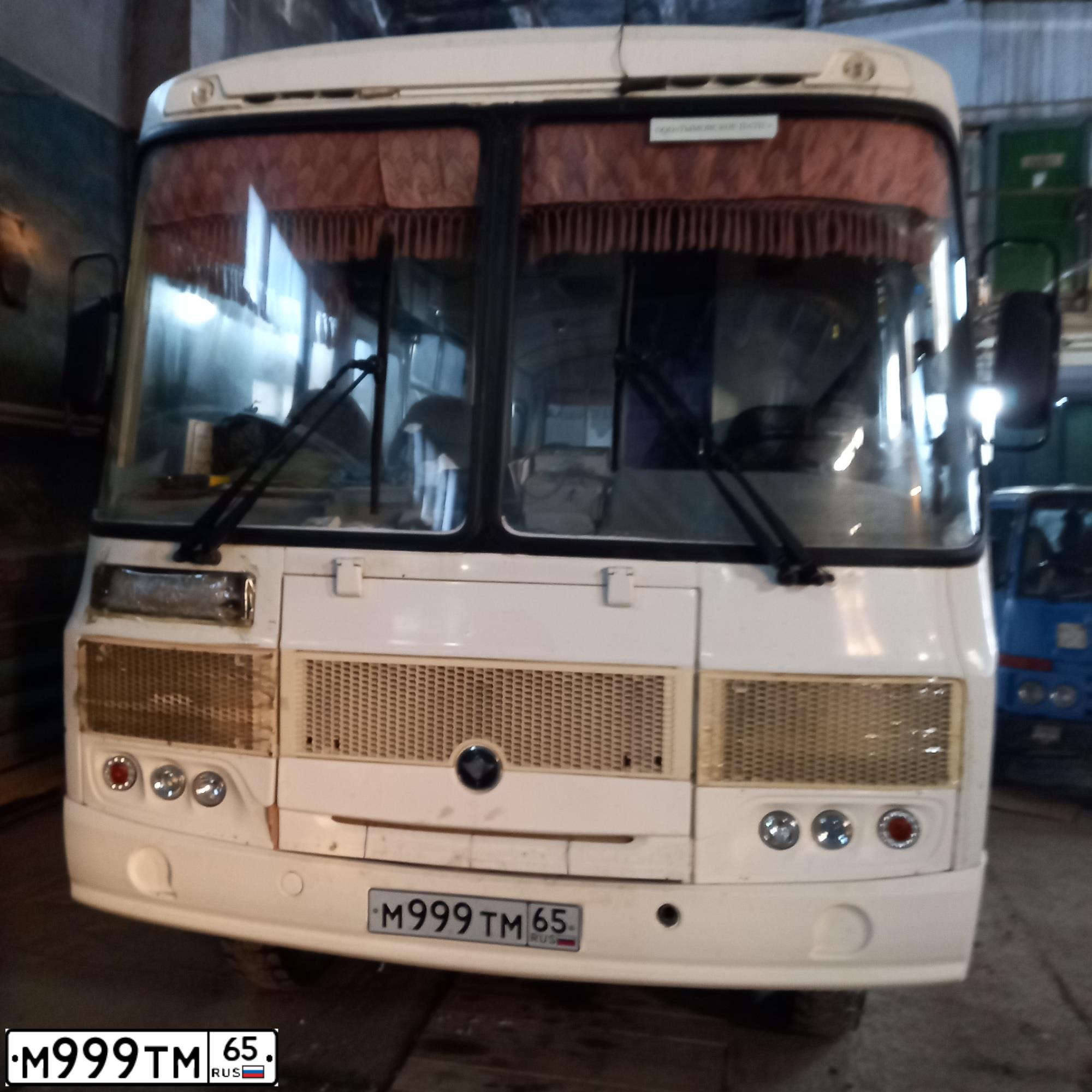 Фото автомобиля PAZ 3206, 2015 — госномер М999ТМ65. Цвет: БЕЛЫЙ