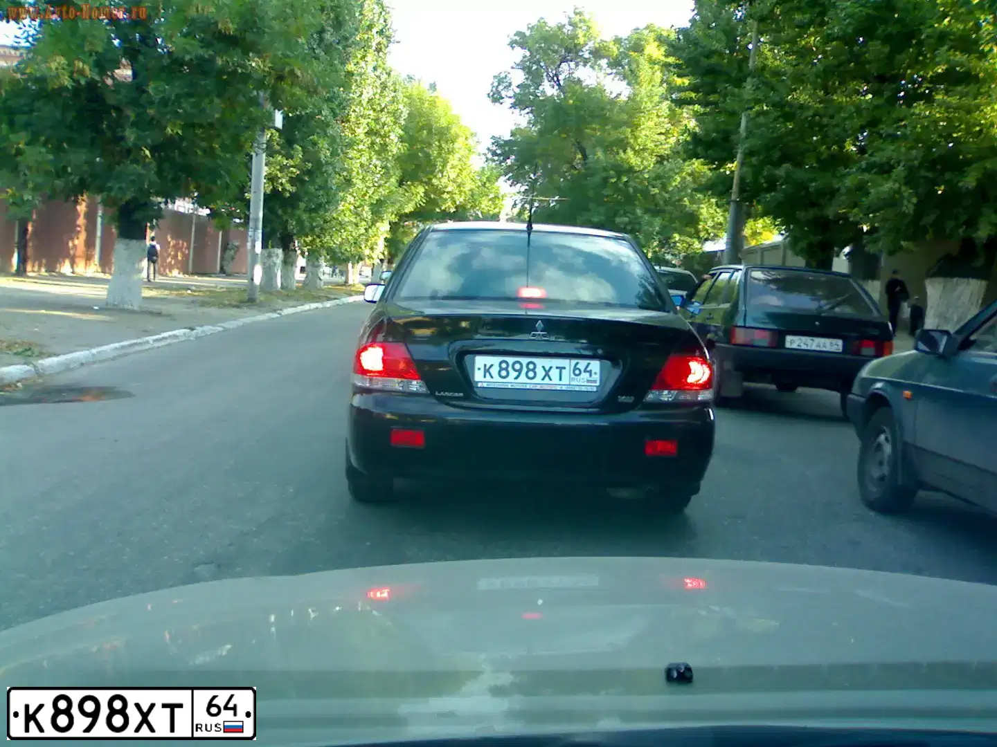 Фото автомобиля MITSUBISHI LANCER, 2007 — госномер О008РЕ93. Цвет: ЧЕРНЫЙ