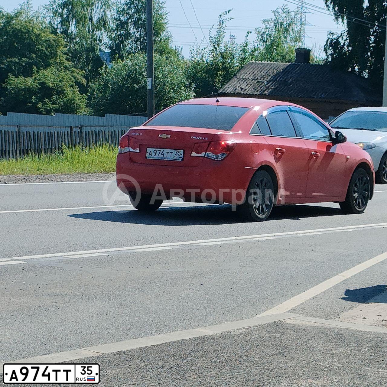 Фото автомобиля CHEVROLET CRUZE, 2009 — госномер А974ТТ36. Цвет: Красный