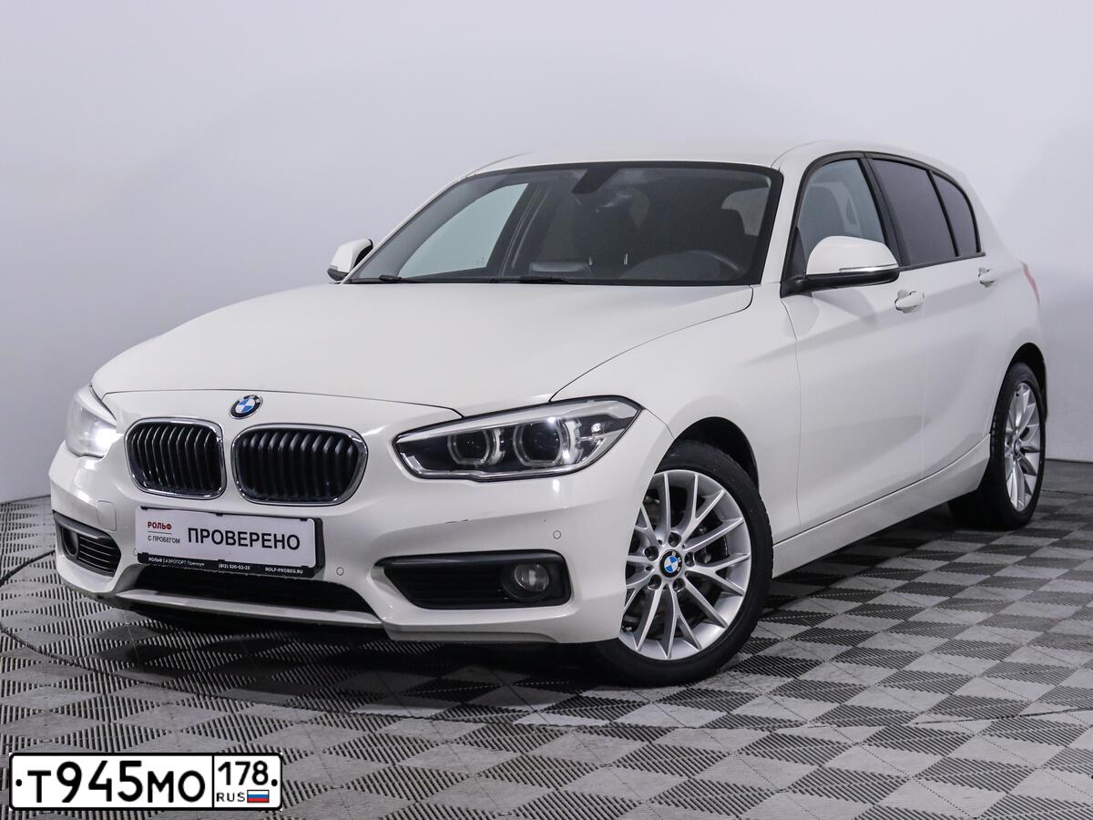 Фото автомобиля BMW 118I, 2015 — госномер Н155ОН198. Цвет: Белый