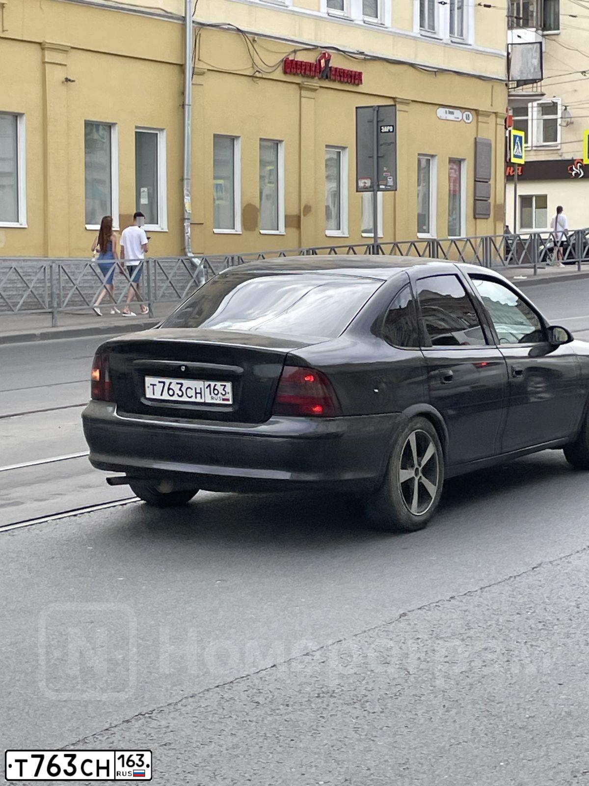 Фото автомобиля OPEL VECTRA, 1998 — госномер Т763СН163. Цвет: ЧЕРНЫЙ
