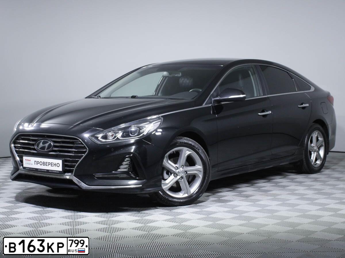 Фото автомобиля HYUNDAI SONATA, 2018 — госномер А641ТС790. Цвет: ЧЕРНЫЙ