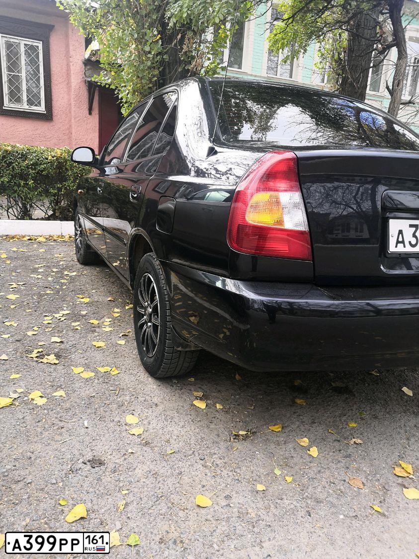 Фото автомобиля TAGAZ ACCENT, 2007 — госномер А399РР161. Цвет: ЧЕРНЫЙ