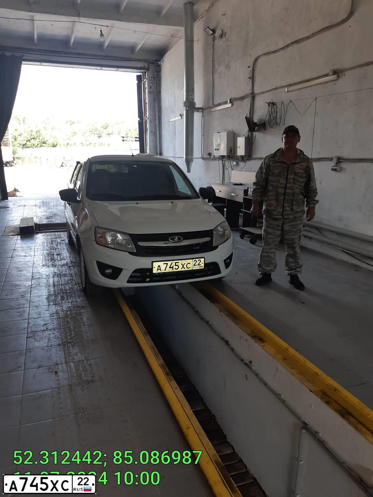Фото автомобиля LADA 2191 GRANTA, 2017 — госномер А745ХС22. Цвет: Белый