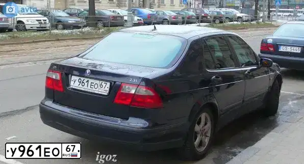 Фото автомобиля SAAB 9-5, 2003 — госномер К700ВЕ67. Цвет: Темно-синий