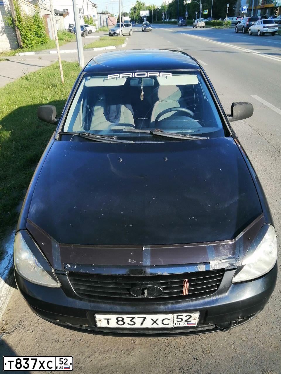 Фото автомобиля LADA 2170 PRIORA, 2007 — госномер Т837ХС52. Цвет: ЧЕРНЫЙ