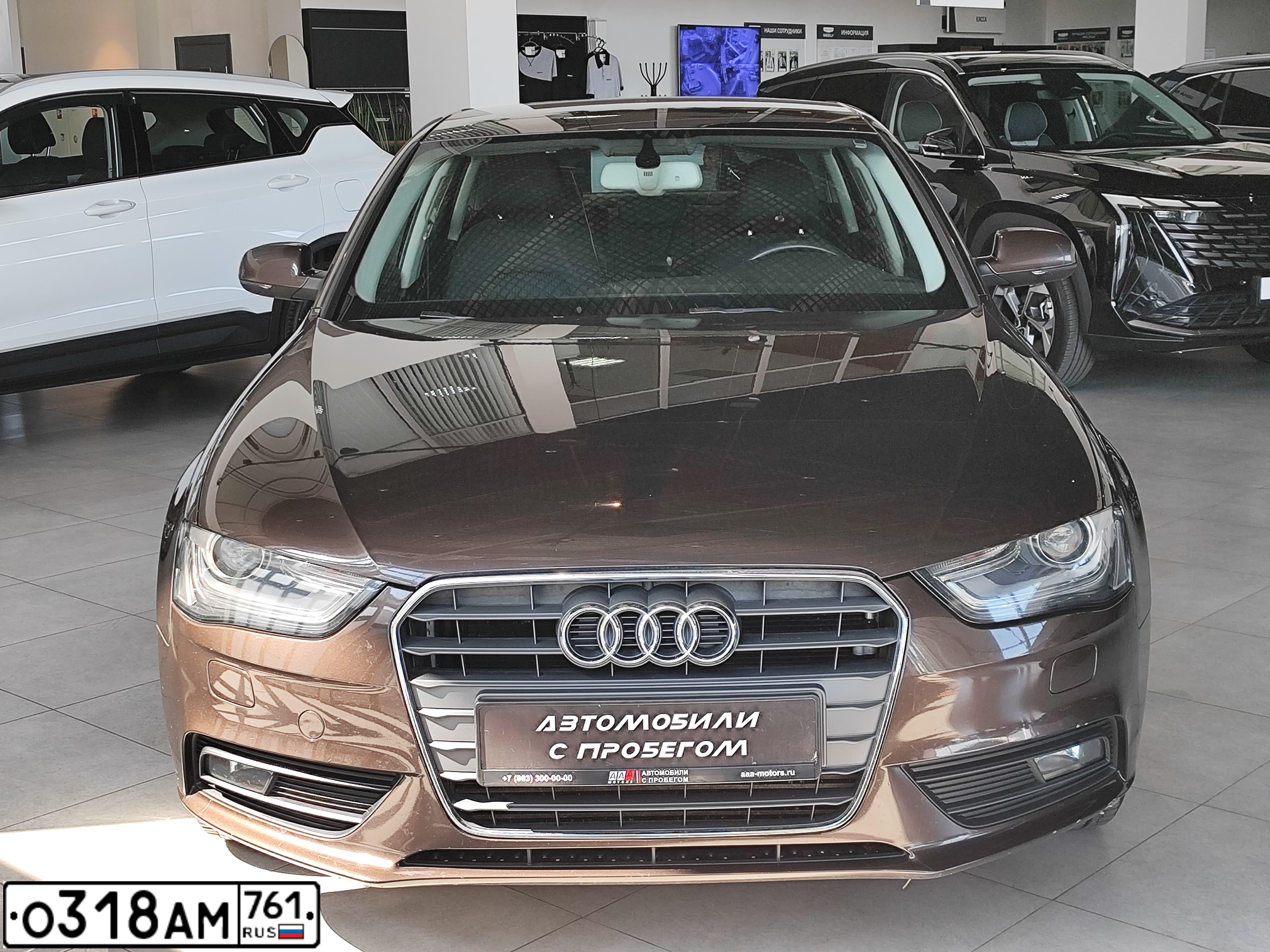 Фото автомобиля AUDI A4, 2014 — госномер В240МР30. Цвет: Коричневый