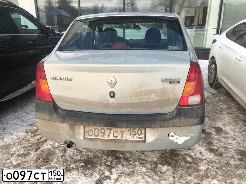 Фото автомобиля RENAULT LOGAN, 2008 — госномер С242ТМ33. Цвет: СЕРЫЙ