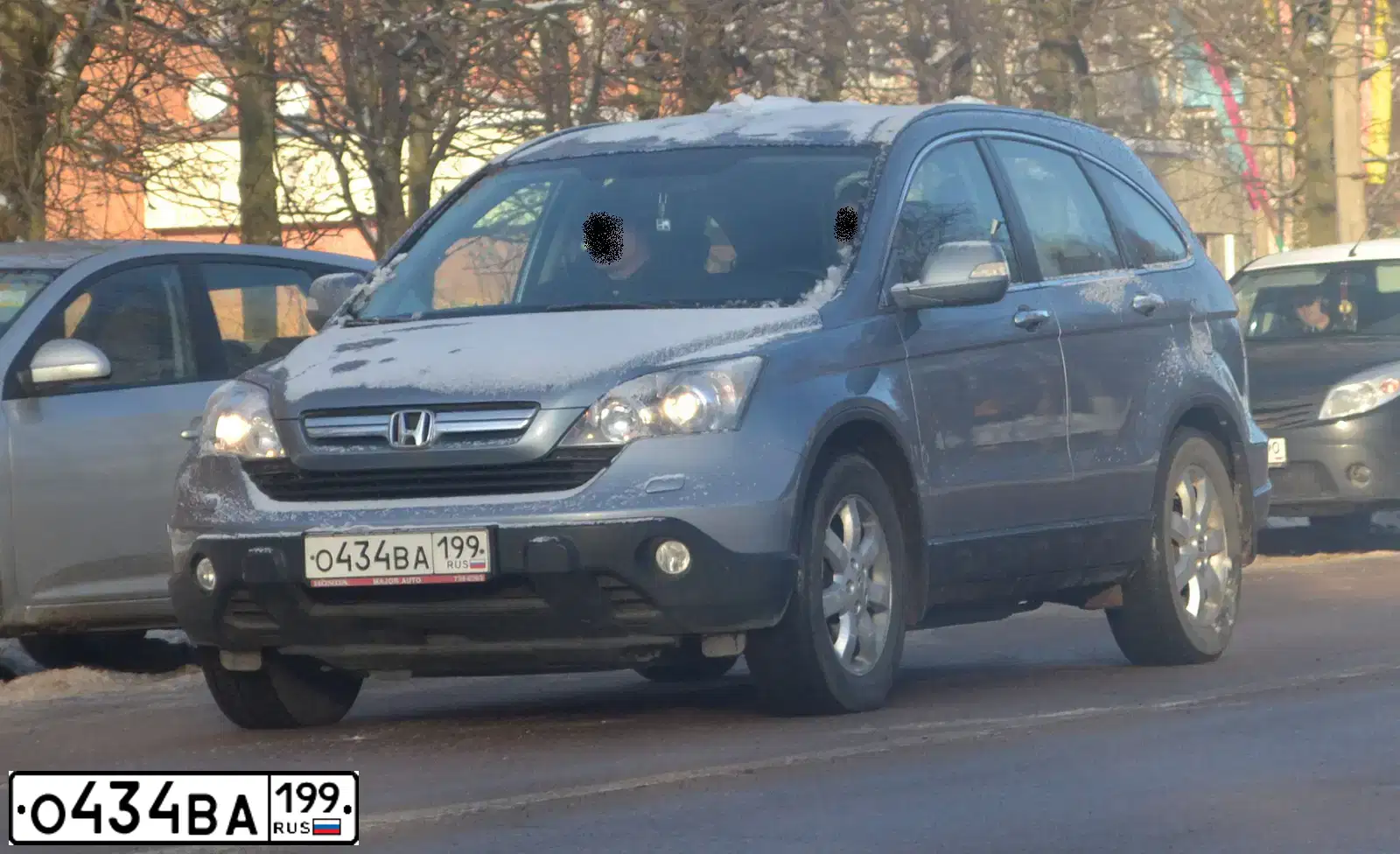Фото автомобиля HONDA CR-V, 2007 — госномер О434ВА199. Цвет: СЕРО-ГОЛУБОЙ