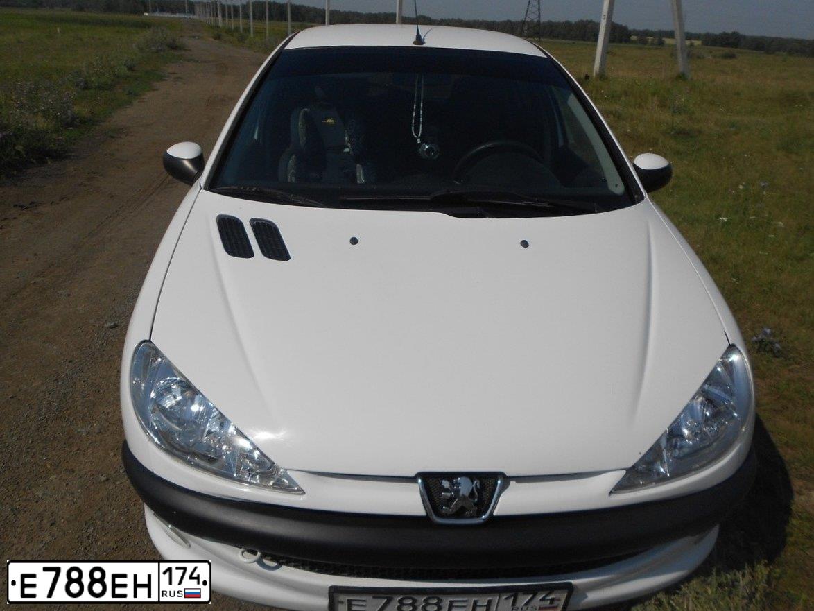 Фото автомобиля PEUGEOT 206, 2008 — госномер Е788ЕН174. Цвет: Белый