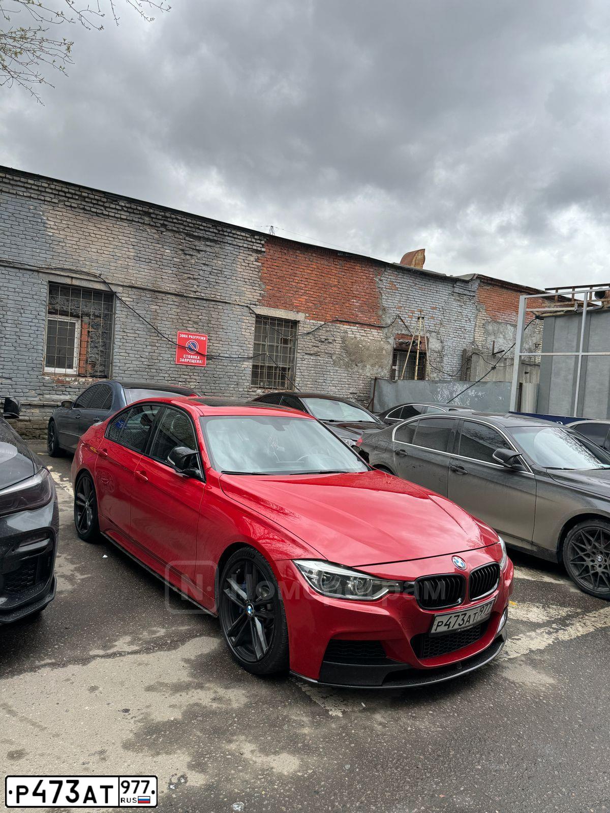 Фото автомобиля БМВ 340I, 2017 — госномер Р473АТ977. Цвет: Красный