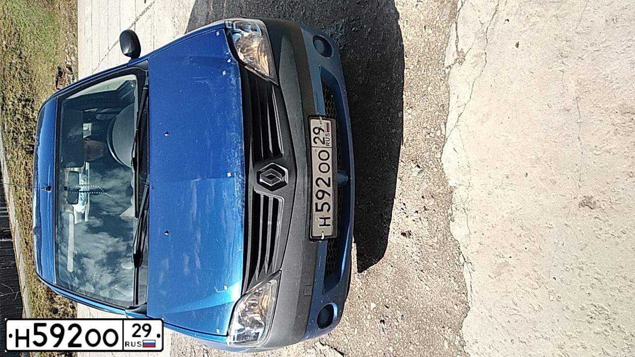 Фото автомобиля RENAULT LOGAN, 2009 — госномер Н592ОО29. Цвет: СИНИЙ