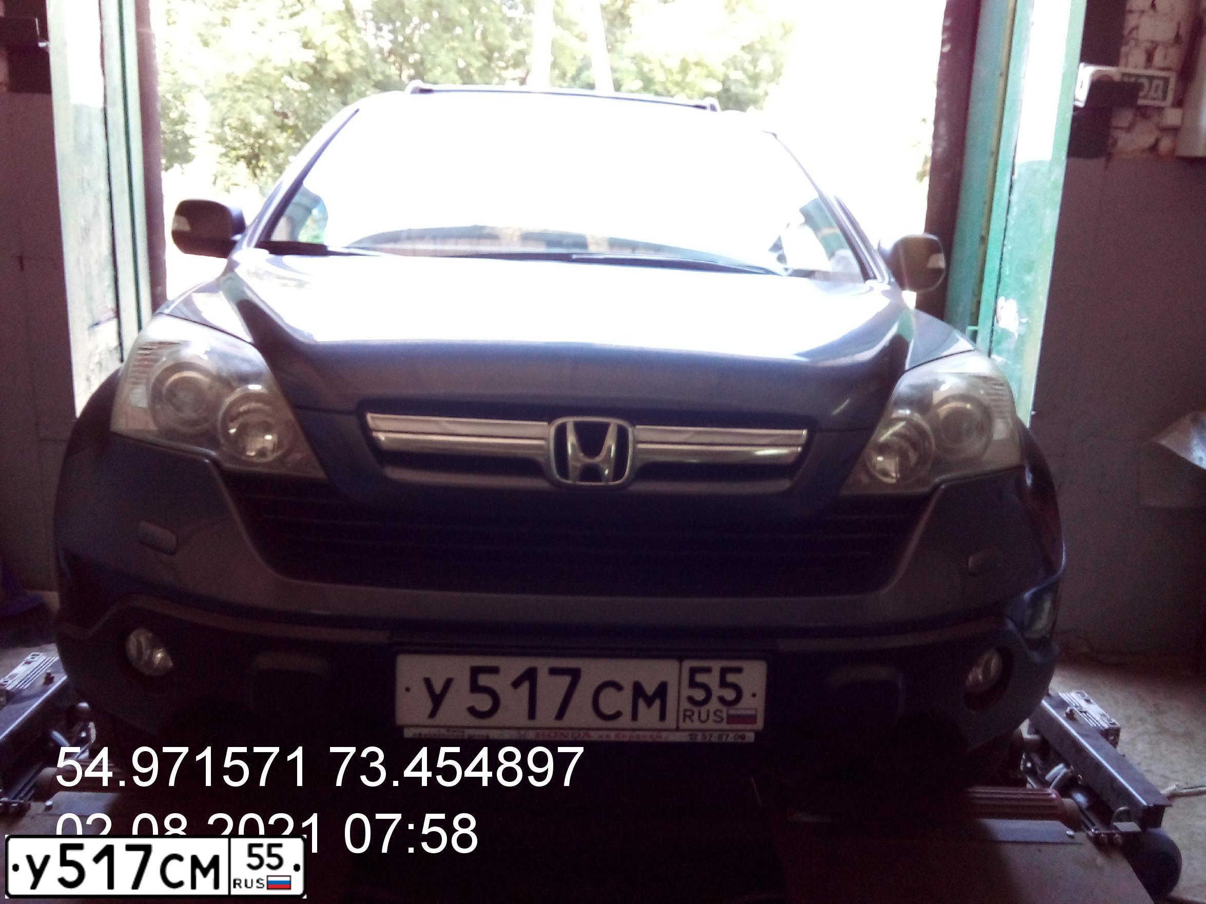 Фото автомобиля HONDA CR-V, 2008 — госномер В201АС155. Цвет: ТЕМНО СЕРЫЙ