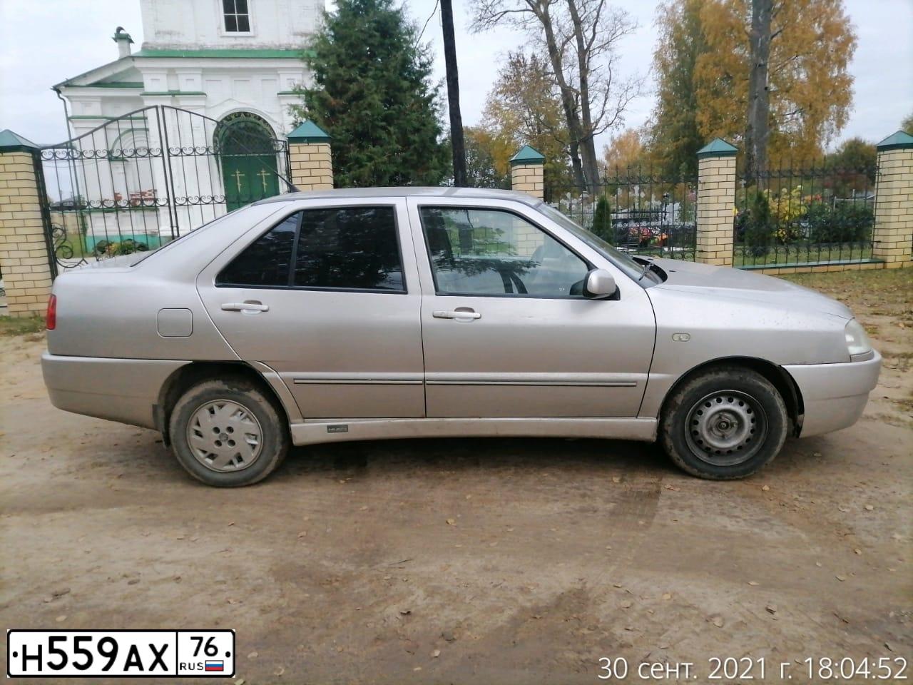 Фото автомобиля CHERY AMULET /FLAGCLOUD/, 2006 — госномер Н559АХ76. Цвет: СЕРЫЙ