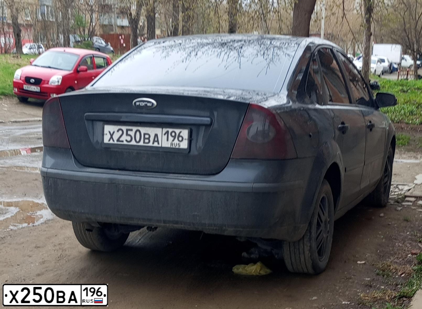 Фото автомобиля FORD FOCUS, 2007 — госномер Х250ВА196. Цвет: ЧЕРНЫЙ