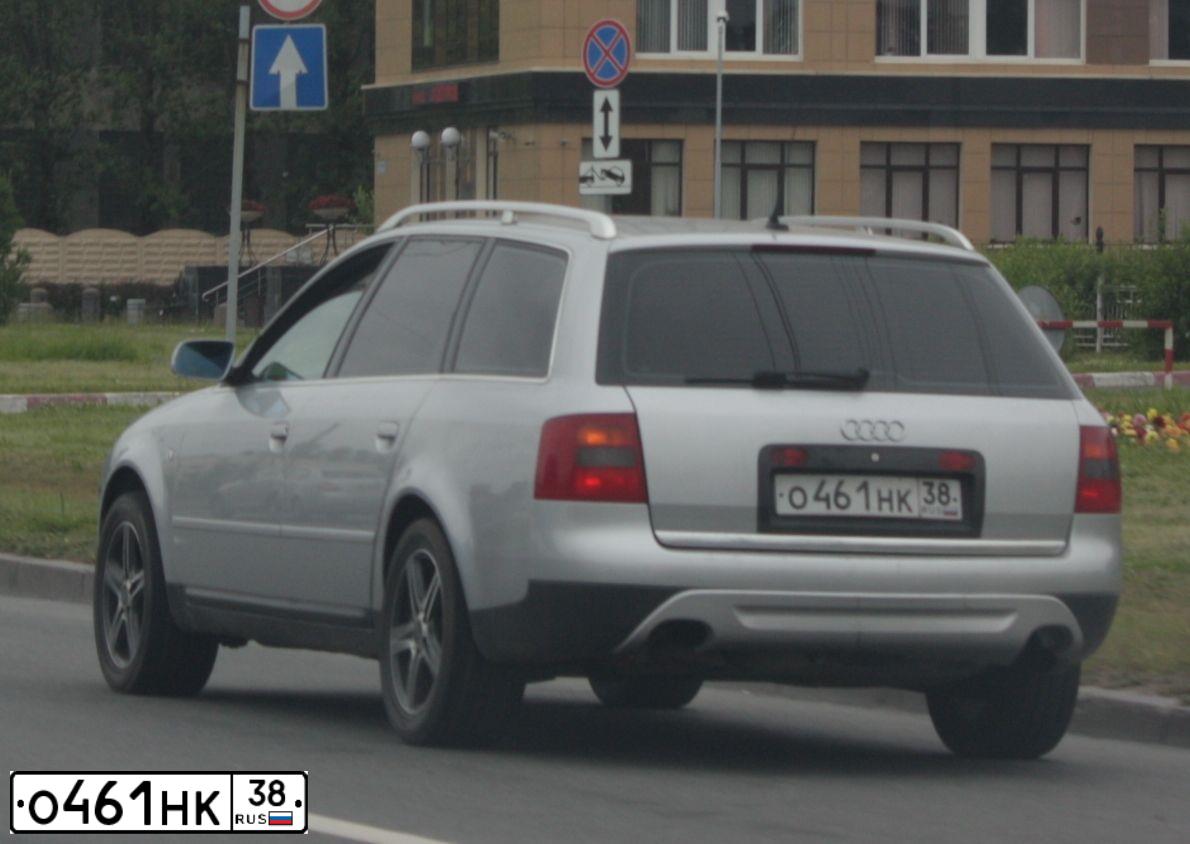 Фото автомобиля AUDI A6, 2001 — госномер О461НК38. Цвет: СЕРЫЙ
