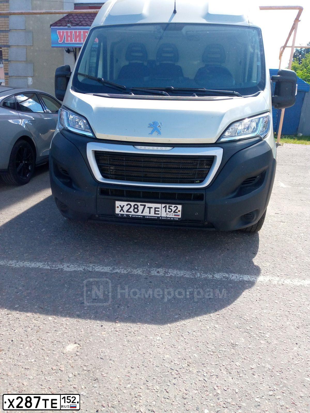 Фото автомобиля PEUGEOT BOXER, 2020 — госномер Х287ТЕ152. Цвет: БЕЛЫЙ