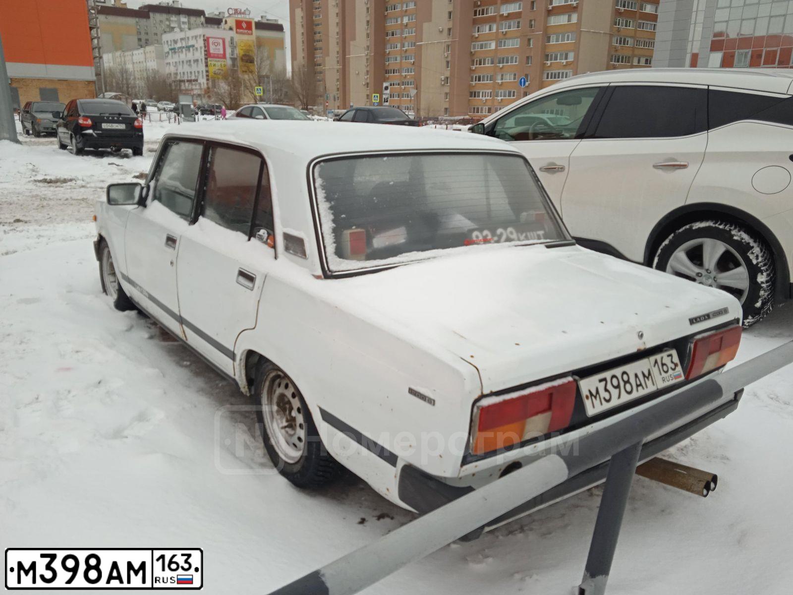Фото автомобиля LADA 2105, 1998 — госномер М398АМ163. Цвет: ЯРКО-БЕЛЫЙ