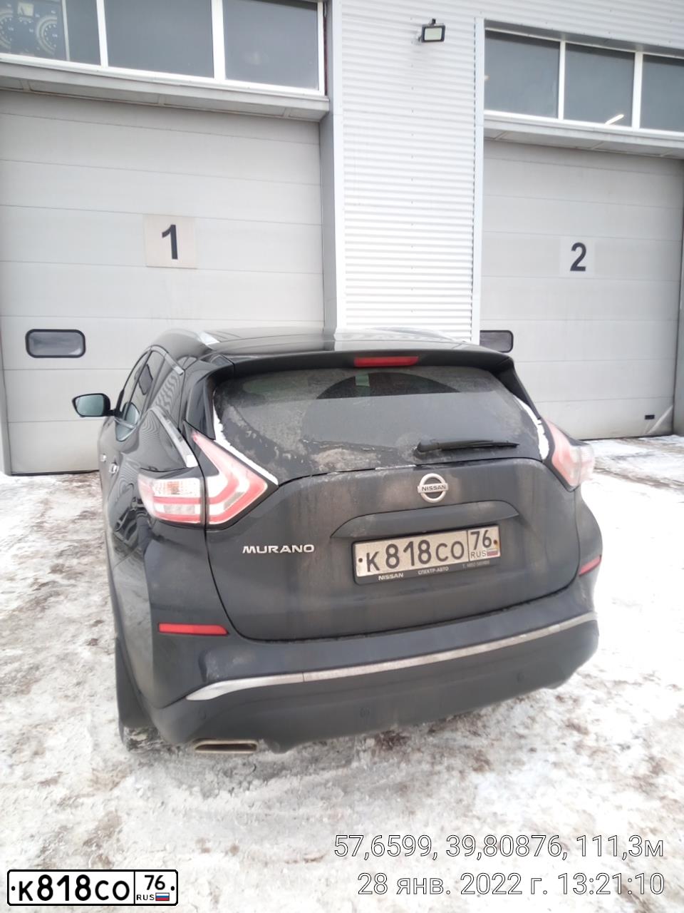 Фото автомобиля NISSAN MURANO, 2018 — госномер К818СО76. Цвет: ЧЕРНЫЙ