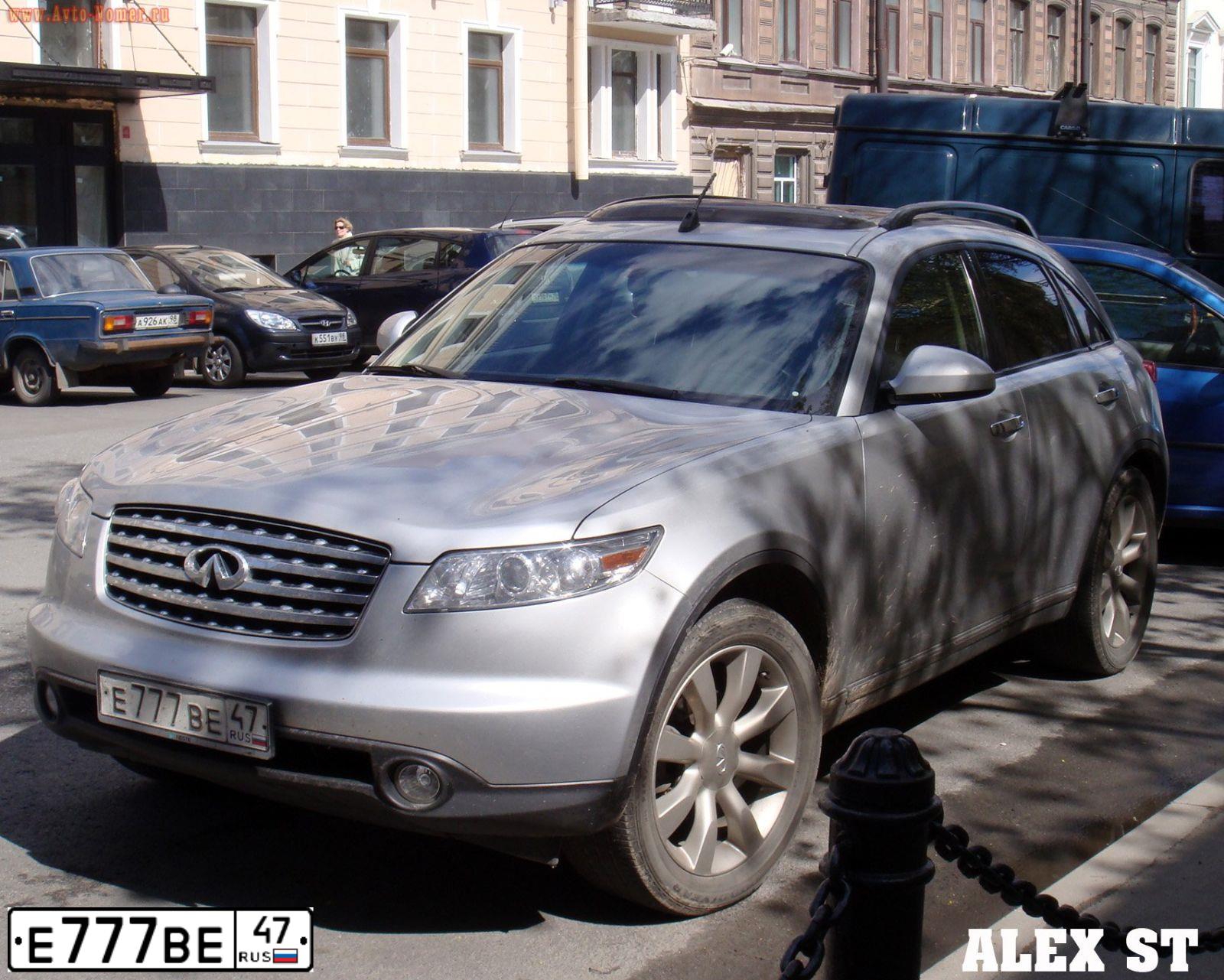 Фото автомобиля INFINITI QX70 /FX/, 2003 — госномер Х969СТ47. Цвет: СЕРЕБРИСТЫЙ