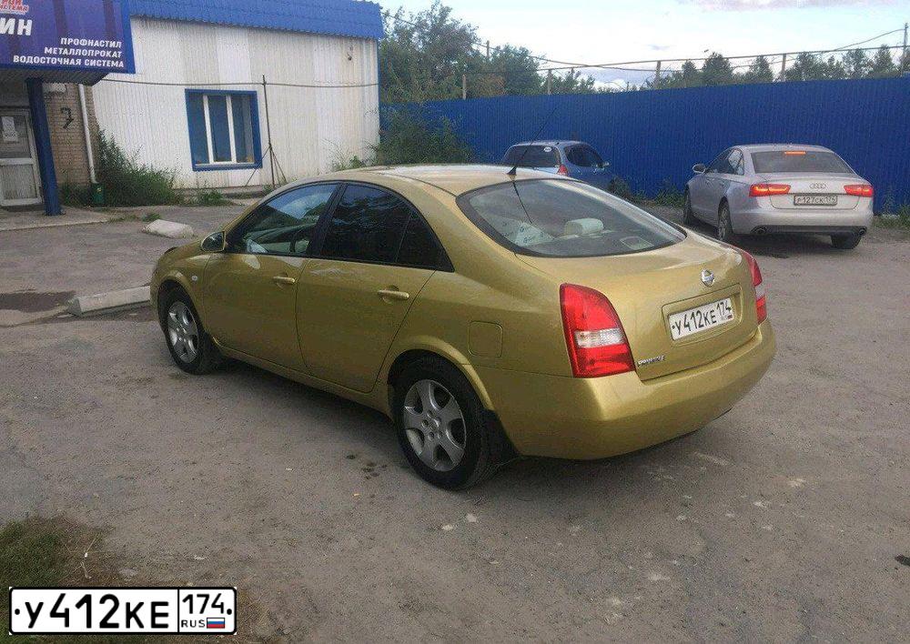 Фото автомобиля НИССАН ПРИМЬЕРА, 2002 — госномер А212МР172. Цвет: ЗОЛОТИСТЫЙ