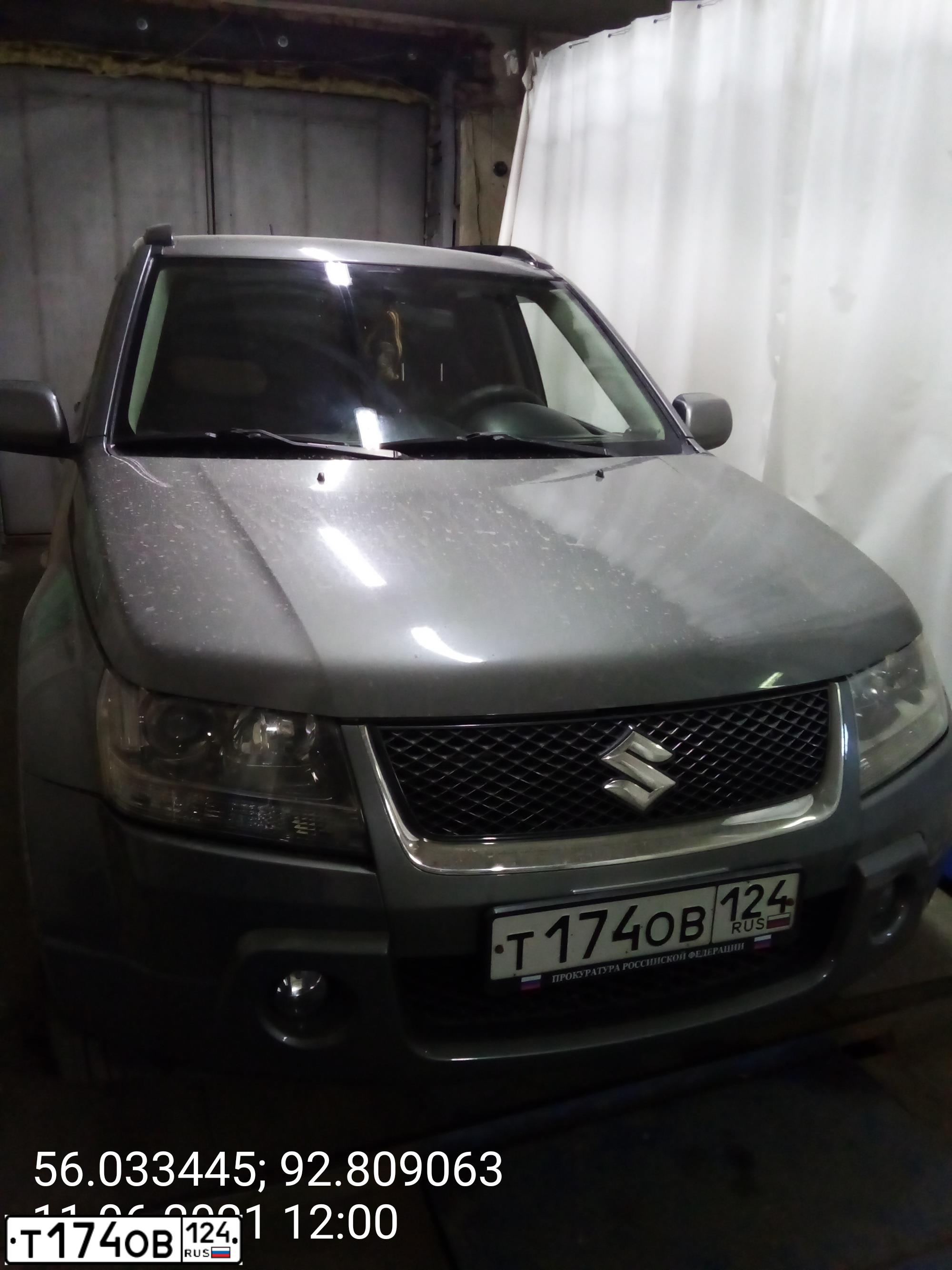 Фото автомобиля SUZUKI /GRAND/ VITARA, 2006 — госномер Т174ОВ124. Цвет: Серый