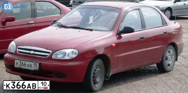 Фото автомобиля CHEVROLET LANOS, 2008 — госномер Н140МХ10. Цвет: Красный