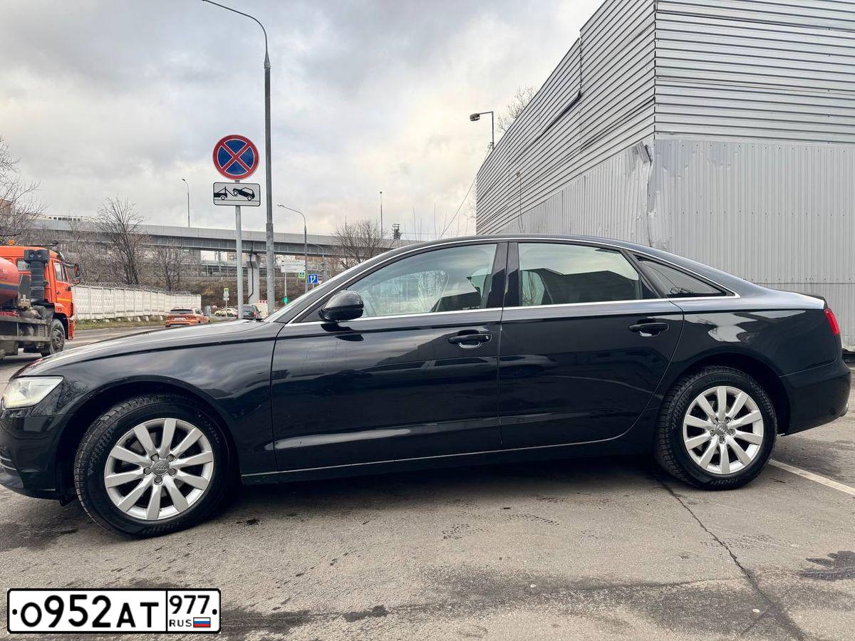 Фото автомобиля AUDI A6, 2014 — госномер О952АТ977. Цвет: ЧЕРНЫЙ