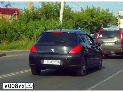 Фото автомобиля PEUGEOT 308, 2010 — госномер В186АМ180. Цвет: ЧЕРНЫЙ