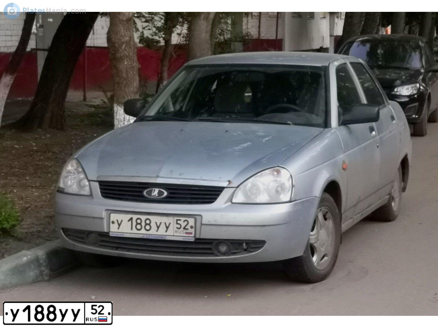 Фото автомобиля LADA 2170 PRIORA, 2007 — госномер У188УУ52. Цвет: СЕРЕБРИСТО-ГОЛУБОЙ