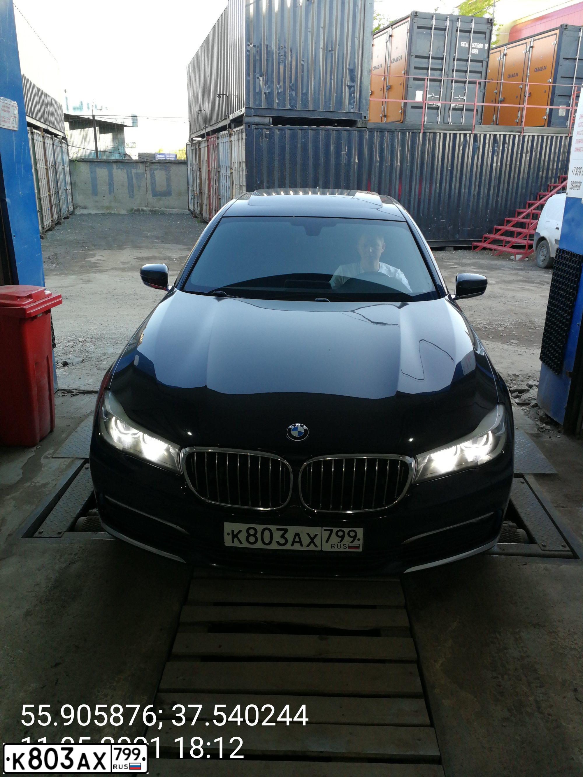 Фото автомобиля BMW 7ER, 2017 — госномер К765ВА147. Цвет: ЧЕРНЫЙ