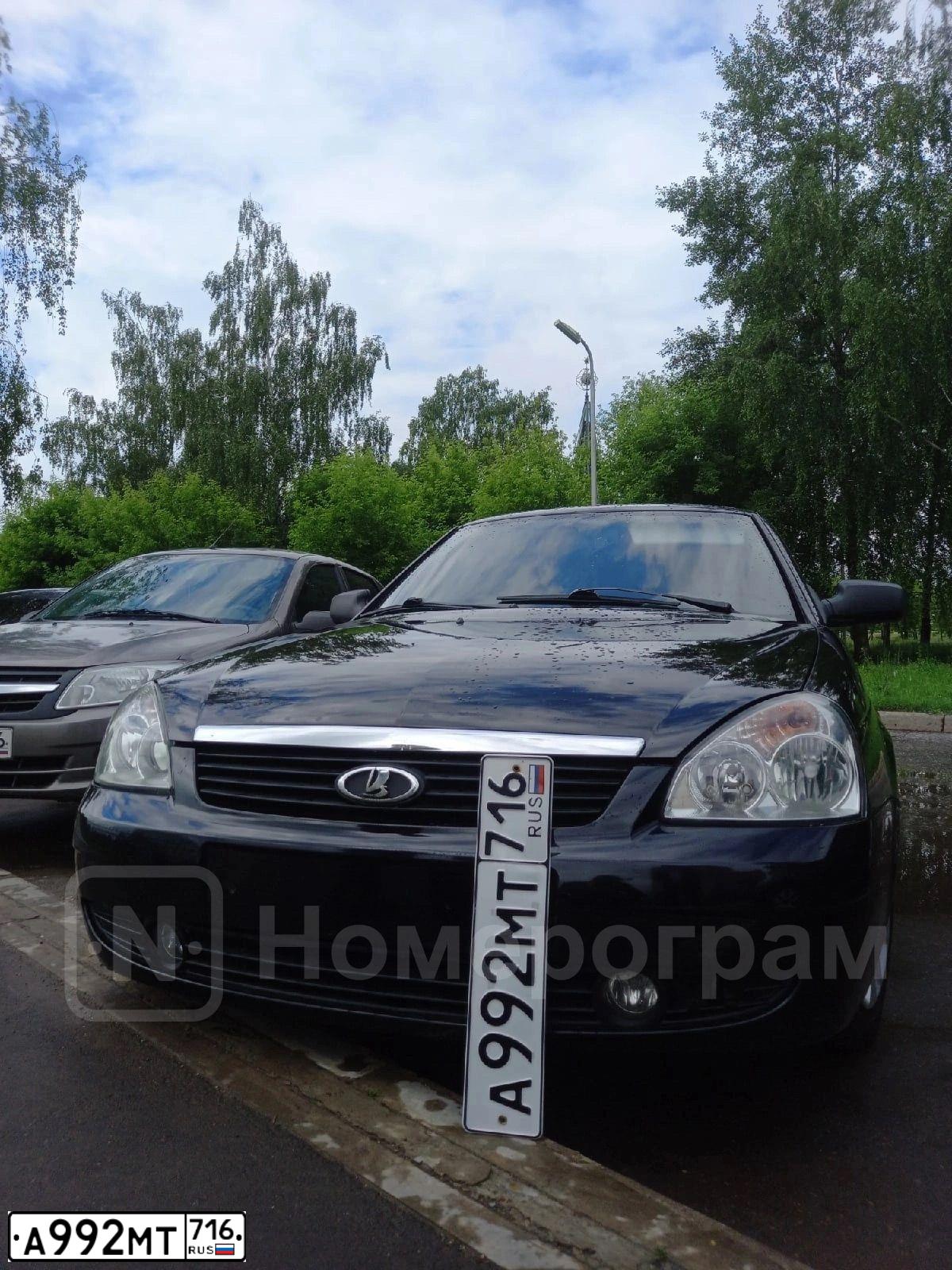 Фото автомобиля LADA 2170 PRIORA, 2011 — госномер А992МТ716. Цвет: Сине-Черный