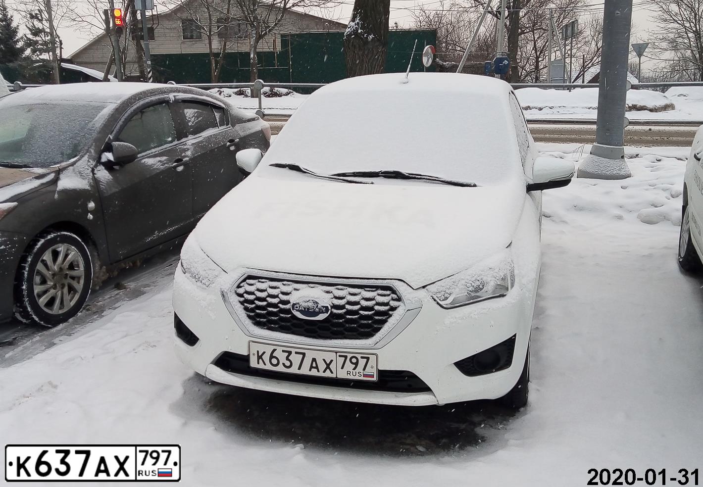 Фото автомобиля DATSUN ON-DO, 2020 — госномер К637АХ797. Цвет: Белый