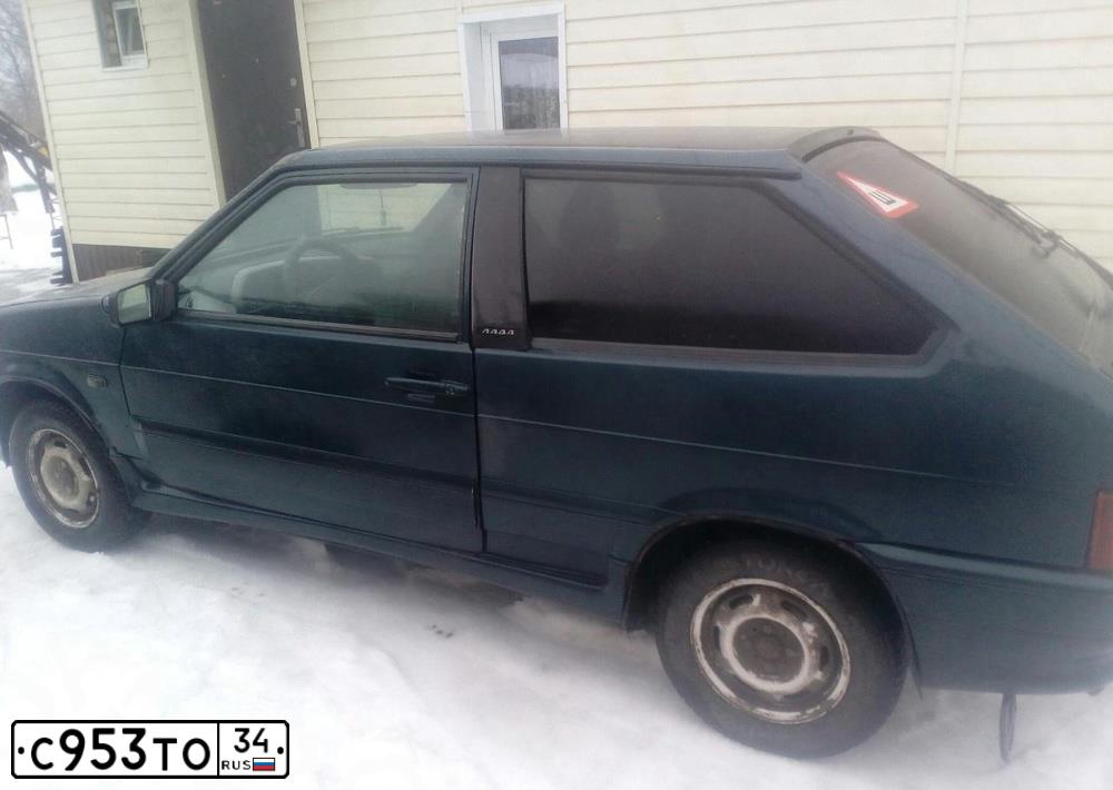 Фото автомобиля LADA 2113 SAMARA, 2007 — госномер Е416НС08. Цвет: Темно-зеленый