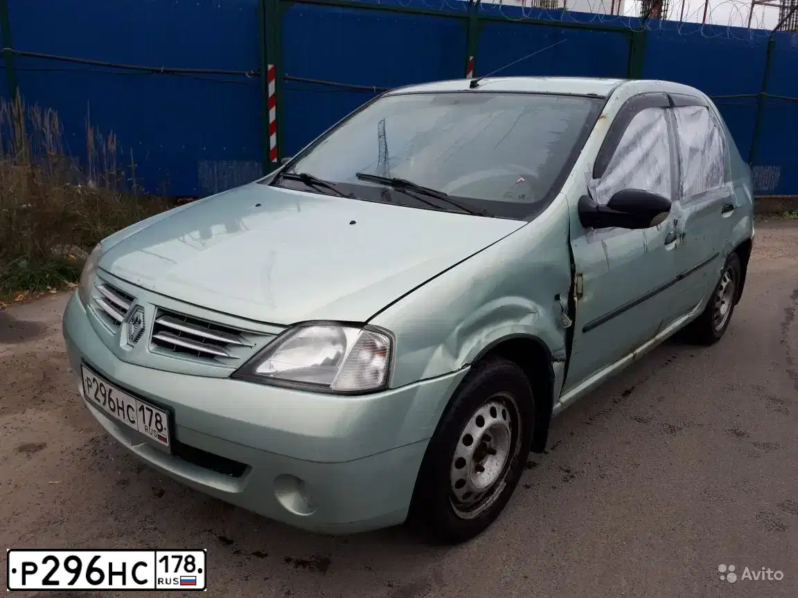 Фото автомобиля RENAULT LOGAN, 2006 — госномер Р296НС178. Цвет: СВЕТЛО-ЗЕЛЕНЫЙ