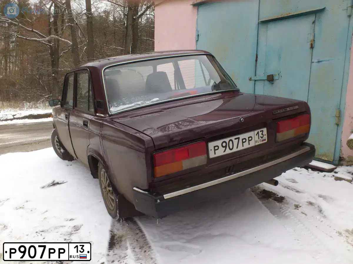 Фото автомобиля LADA 2107 LADA, 2008 — госномер К424УХ13. Цвет: ТЕМНО-ВИШНЕВЫЙ