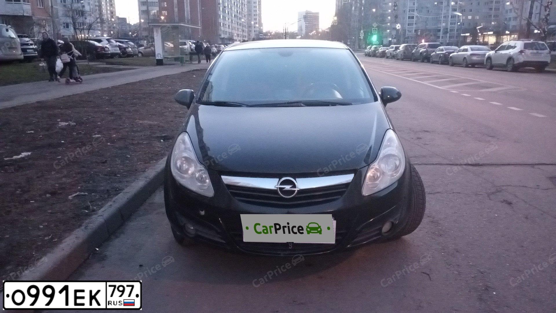 Фото автомобиля OPEL CORSA, 2008 — госномер Е689ЕР977. Цвет: ЧЕРНЫЙ
