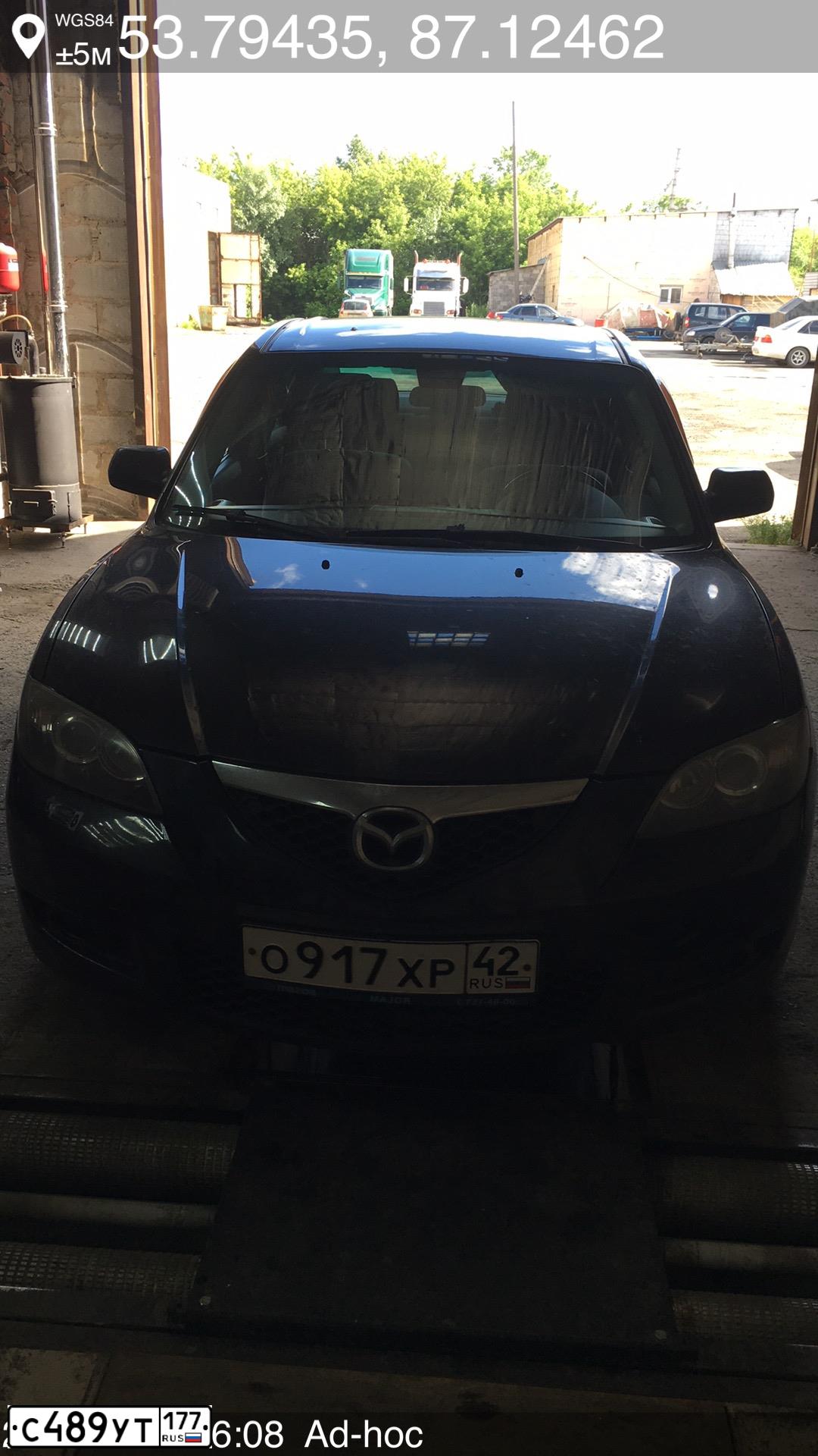 Фото автомобиля MAZDA 3, 2006 — госномер О917ХР42. Цвет: ЧЕРНЫЙ