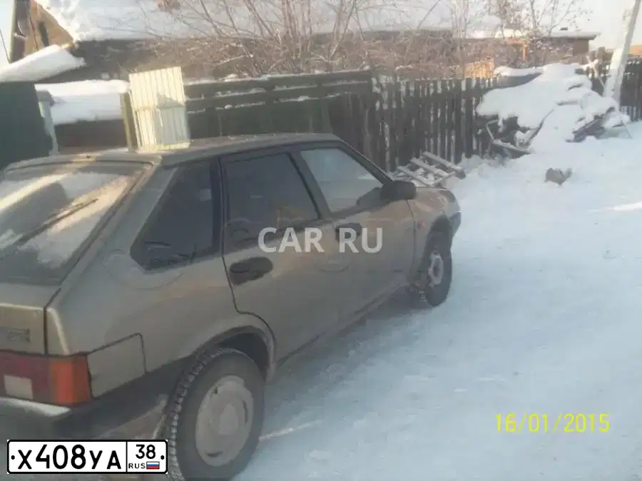 Фото автомобиля LADA 2109 SAMARA, 1999 — госномер Х408УА38. Цвет: СЕРО-ЗЕЛЕНЫЙ