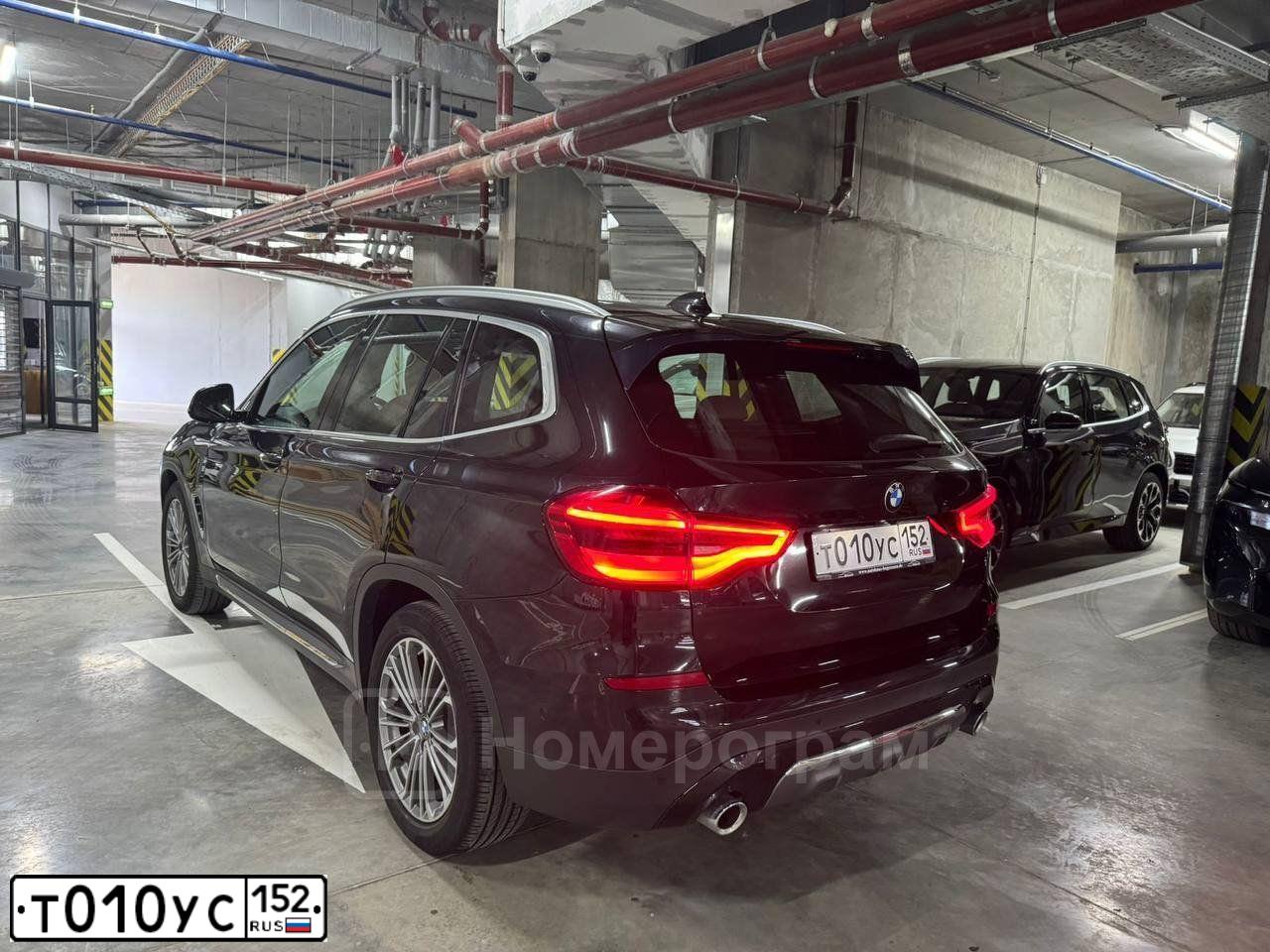 Фото автомобиля BMW X3, 2019 — госномер Т010УС152. Цвет: ЧЕРНЫЙ