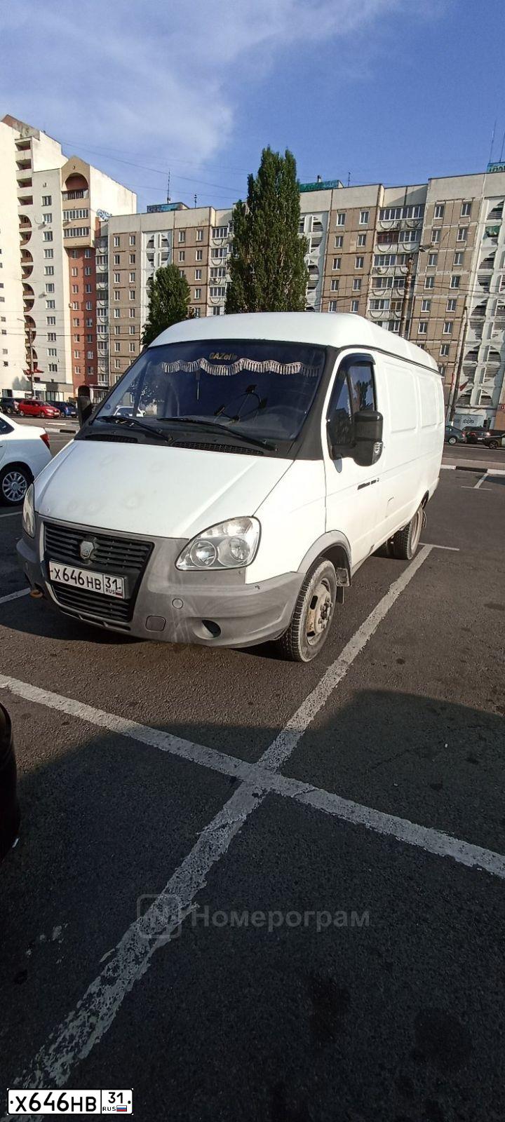 Фото автомобиля GAZ 2705 EL, 2012 — госномер Х646НВ31. Цвет: Белый