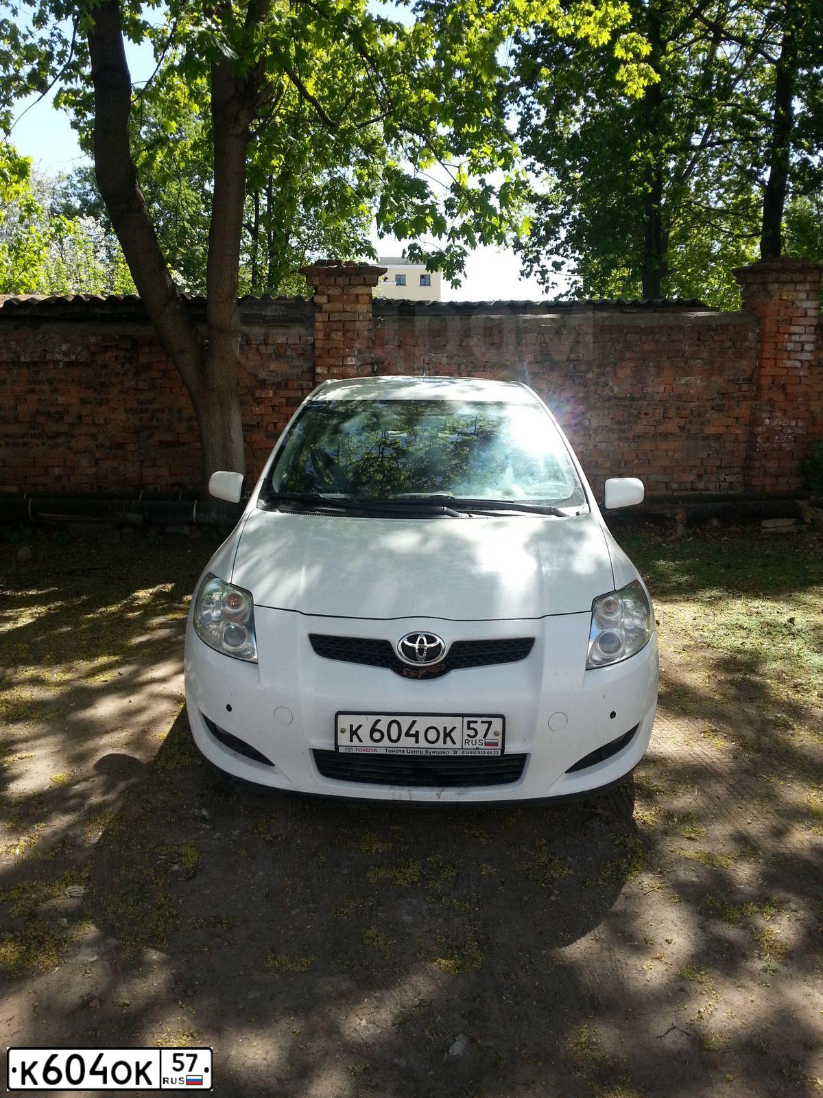 Фото автомобиля TOYOTA AURIS, 2008 — госномер К604ОК57. Цвет: Белый