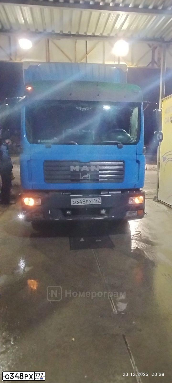 Фото автомобиля MAN TGL 7/8.XXX /4X2/, 2008 — госномер О348РХ777. Цвет: СИНИЙ