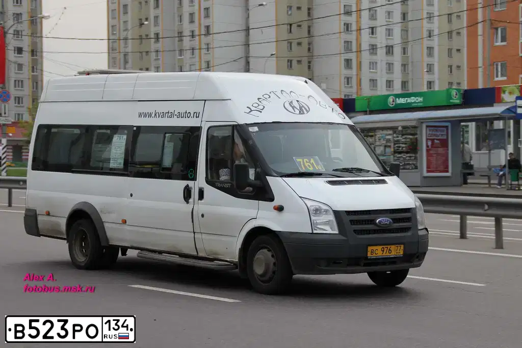 Фото автомобиля FORD TRANSIT, 2008 — госномер В523ТО134. Цвет: БЕЛЫЙ