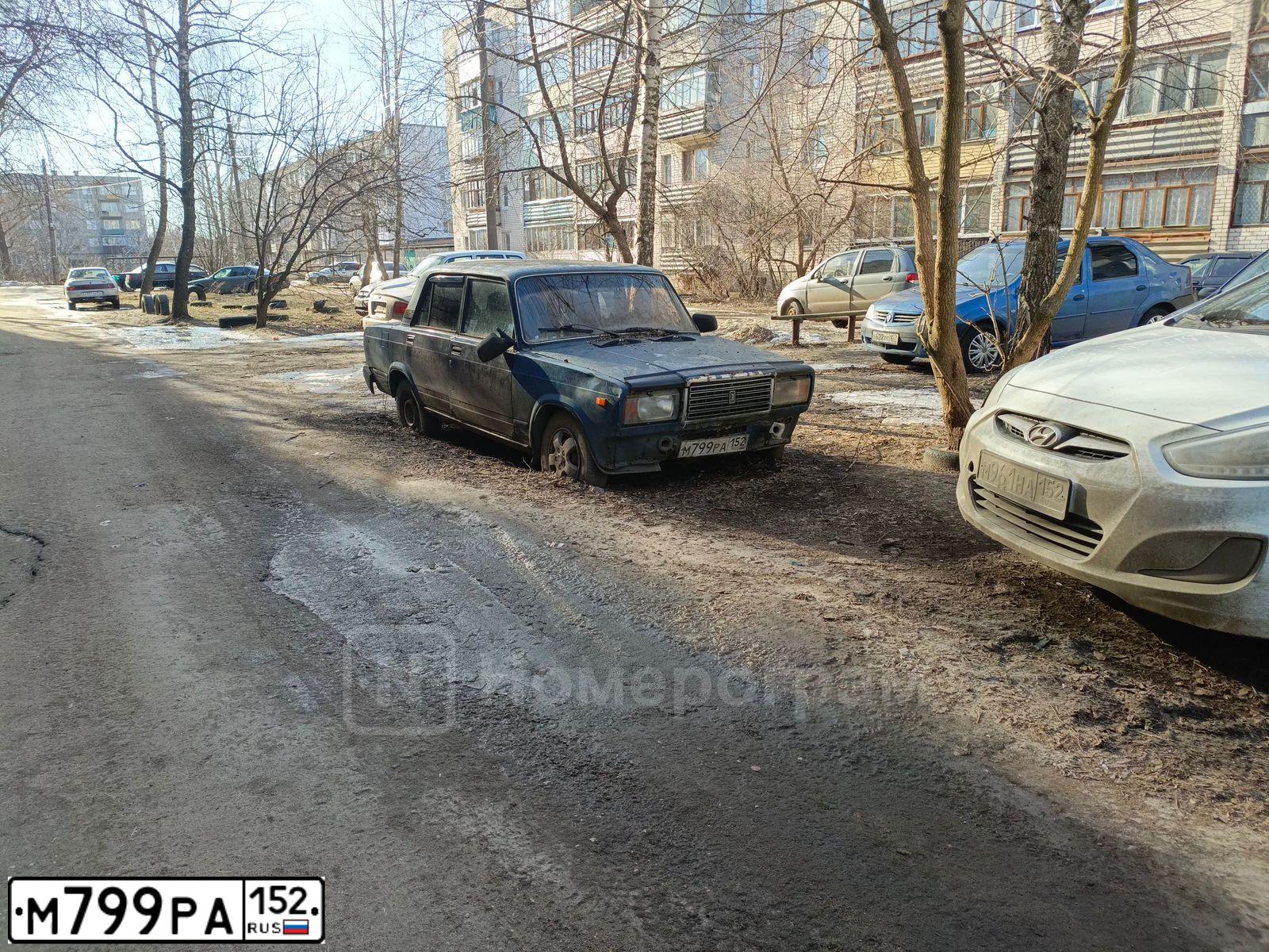 Фото автомобиля LADA 2107, 2001 — госномер М799РА152. Цвет: СИНИЙ