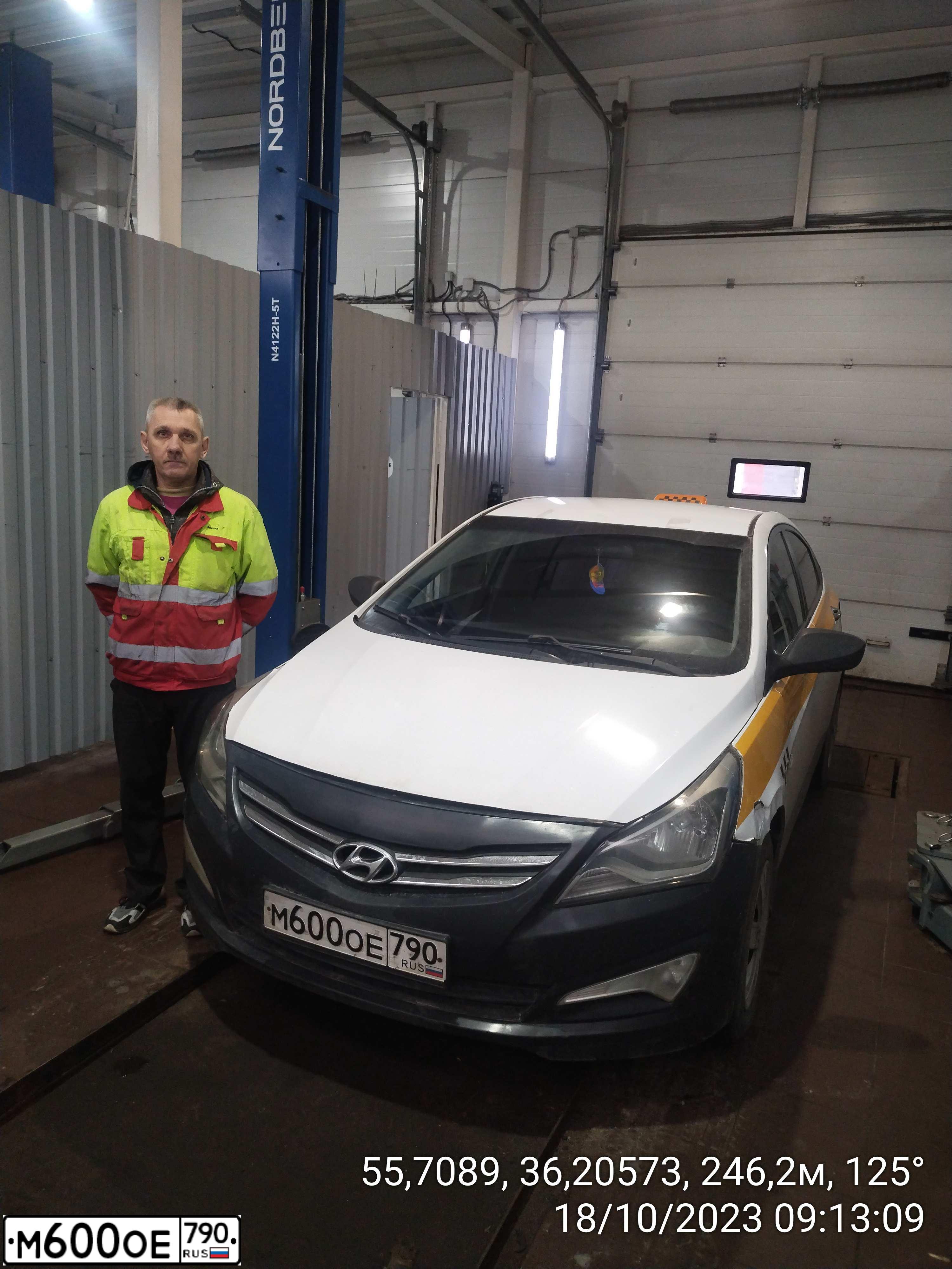 Фото автомобиля HYUNDAI SOLARIS, 2016 — госномер М600ОЕ790. Цвет: БЕЛЫЙ ЖЕЛТЫЙ СЕРЫЙ