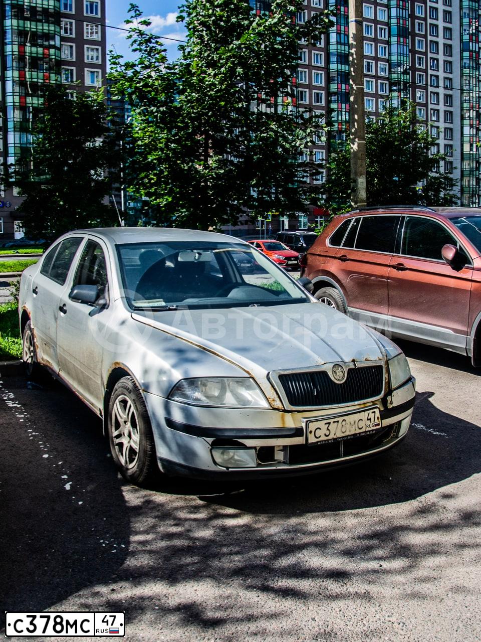 Фото автомобиля SKODA OCTAVIA, 2007 — госномер С378МС47. Цвет: СЕРЕБРИСТЫЙ