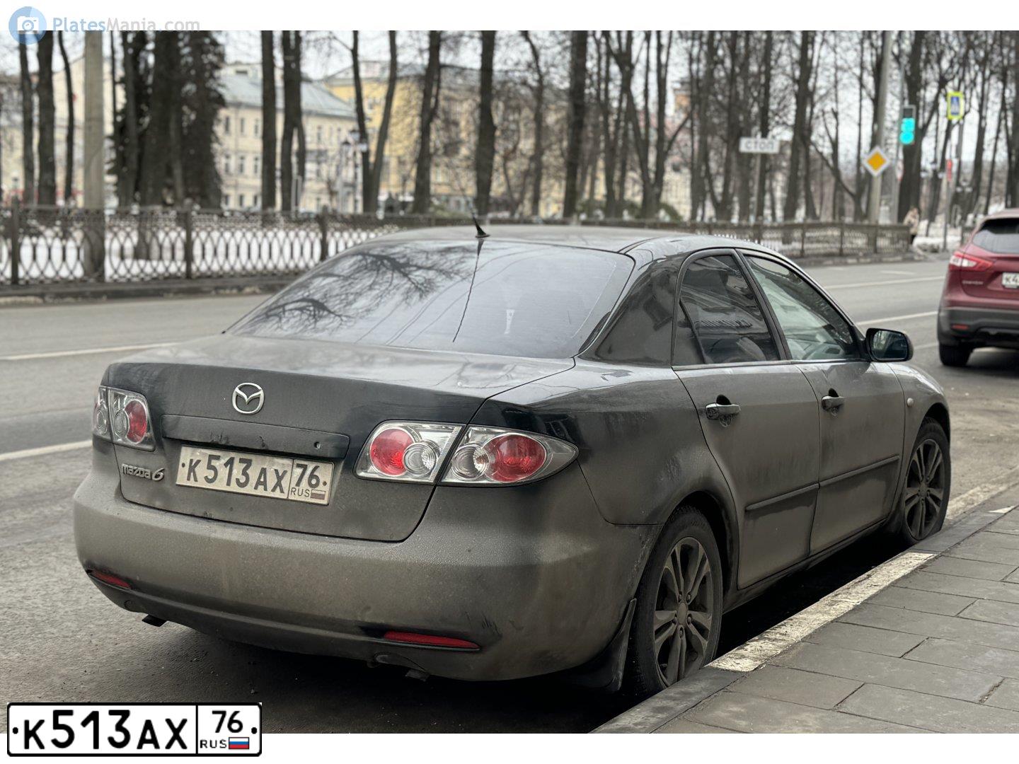 Фото автомобиля MAZDA 6, 2007 — госномер К513АХ76. Цвет: ЧЕРНЫЙ